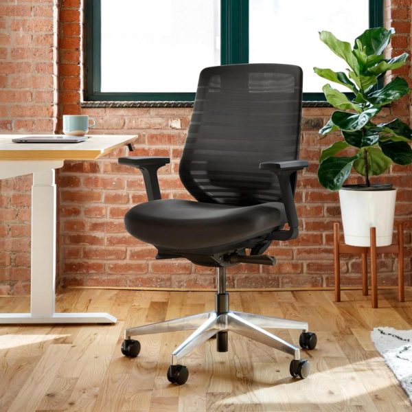 Branch Ergonomic Chair - A Versatile Desk Chair with Adjustable Lumbar Support, Breathable Mesh Backrest, and Smooth Wheels - Experience Optimal Comfort and Support - All Black - Image 2