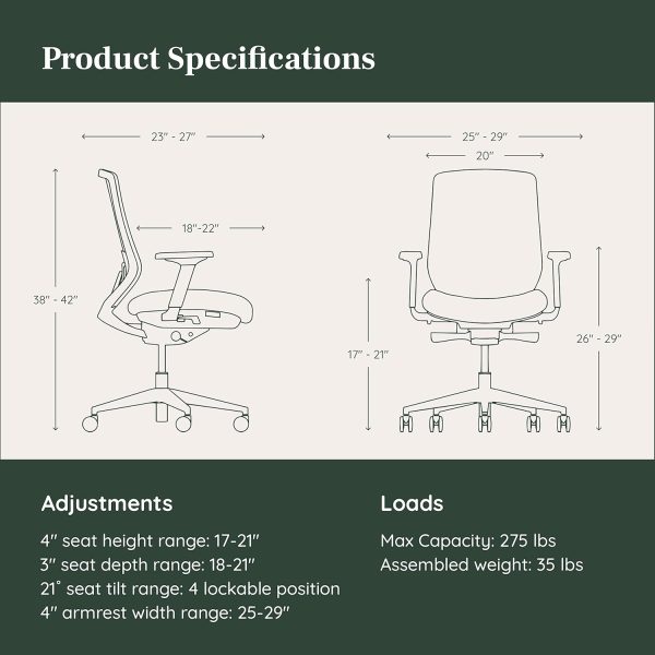 Branch Ergonomic Chair - A Versatile Desk Chair with Adjustable Lumbar Support, Breathable Mesh Backrest, and Smooth Wheels - Experience Optimal Comfort and Support - All Black - Image 3