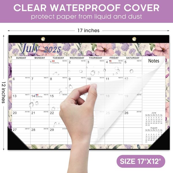 Desk Calendar 2025-2026, 18 Months Calendar Runs until Dec 2026 - Large 17" x 12" Desktop/Wall Monthly Calendar for Home School, or Office - Vintage Floral - Image 4