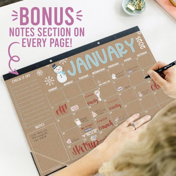Hadley Designs Teacher Desk Calendar 2025-2026 – 18-Month Desktop Calendar for Home, Office & Classroom Organization, Ideal for Academic School Year Planning (Doodle Kraft) - Image 7