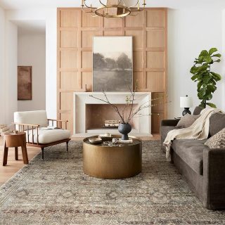 Loloi II Layla Collection, LAY-03 Olive/Charcoal 2'-3" x 3'-9" .13" Thick, Accent Rug, Soft, Durable, Vintage Inspired, Distressed, Low Pile, Non-Shedding, Easy Clean, Printed, Living Room Rug