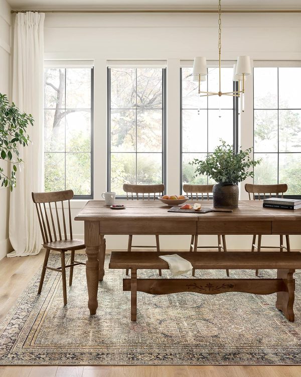 Loloi II Layla Collection, LAY-03 Olive/Charcoal 2'-3" x 3'-9" .13" Thick, Accent Rug, Soft, Durable, Vintage Inspired, Distressed, Low Pile, Non-Shedding, Easy Clean, Printed, Living Room Rug - Image 4