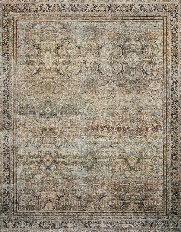Loloi II Layla Collection, LAY-03 Olive/Charcoal 2'-3" x 3'-9" .13" Thick, Accent Rug, Soft, Durable, Vintage Inspired, Distressed, Low Pile, Non-Shedding, Easy Clean, Printed, Living Room Rug - Image 6