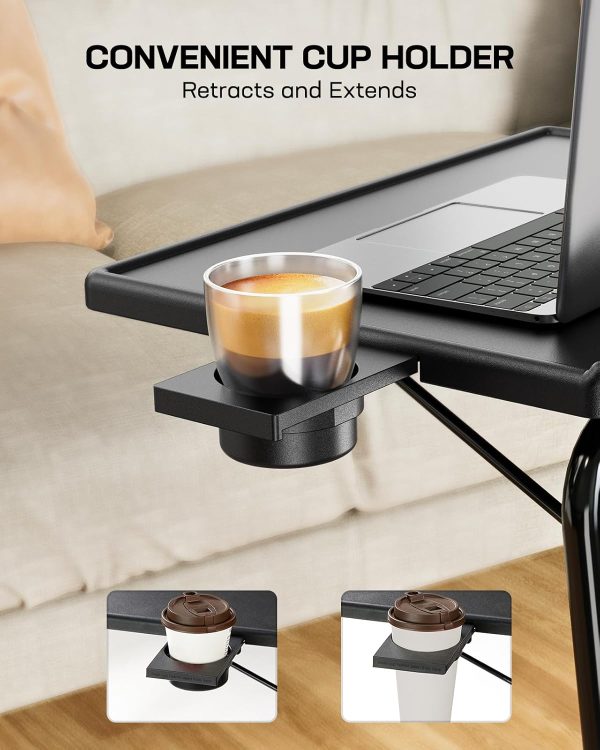 LORYERGO TV Tray - TV Table, Folding Table Trays, w/6 Height & 3 Tilt Angle, TV Tray Table w/Cup Holder, Dinner Tray for Eating on Couch, Laptop, Bed & Couch - Image 7