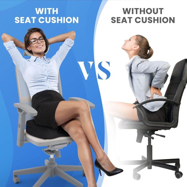 TushGuard Seat Cushion for Office Chair Memory Foam Non-Slip Cushion Back, Relief Chair Pad, Butt Pillow for Office Chair, Car, Computer Desk, Black - Image 5